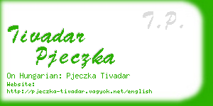 tivadar pjeczka business card